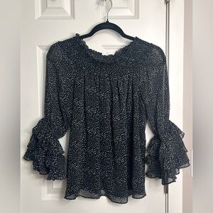 Express Polka Dot Ruffle Blouse NWOT